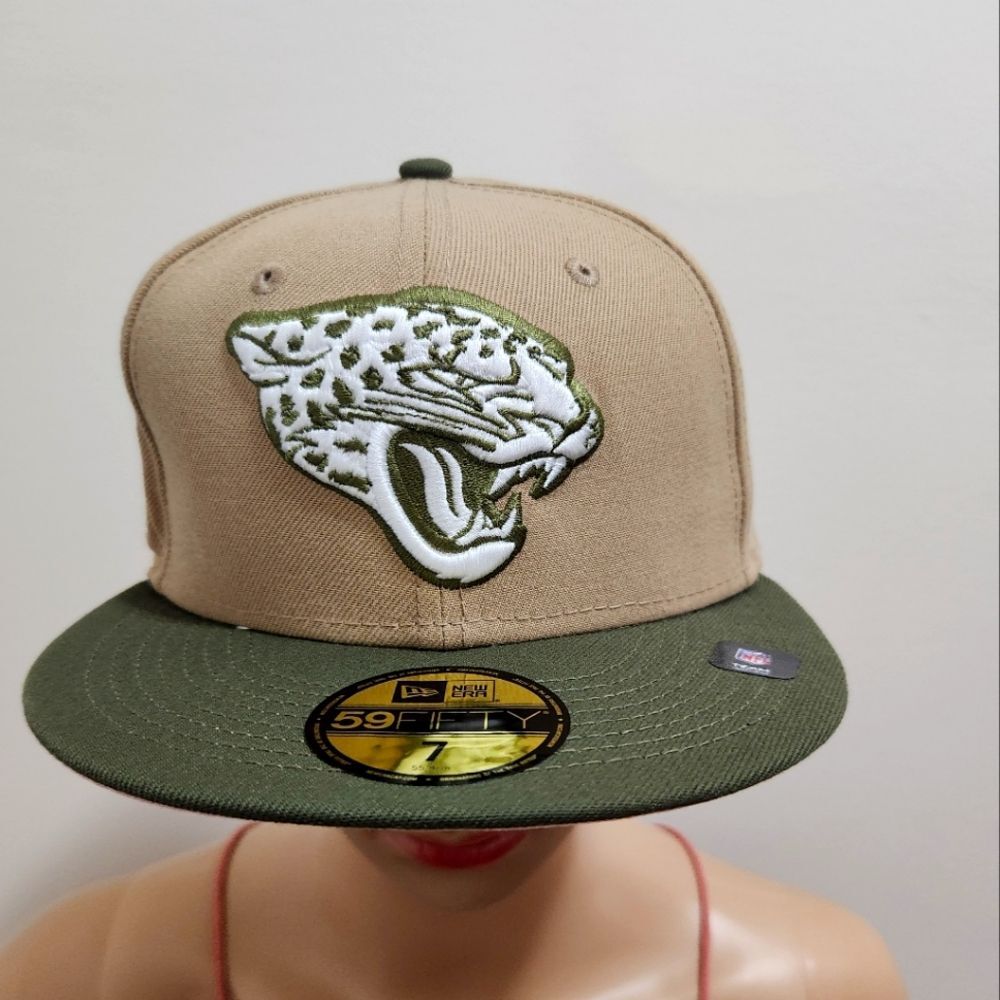 Men's Jacksonville Jaguars New Era Olive Color Pack 9FIFTY Snapback Hat Size 7